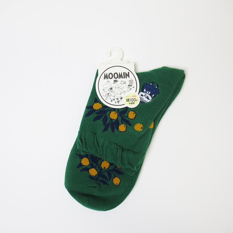 MOOMIN ムーミン ロークルーソックス リトルミイ刺繍 グリーン /MNL753501-040